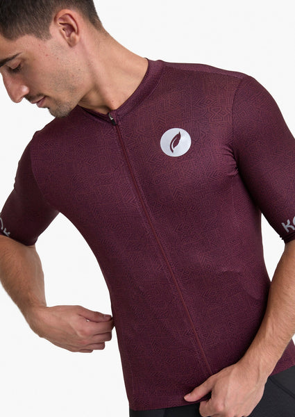 KONOK Unbound Premium Cycling Jersey , Aero and Performance Fit. In Inca Bordeaux